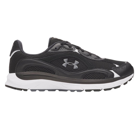 Black-Grey - Front - Under Armour Mens Tech Athletic Leather Trainers