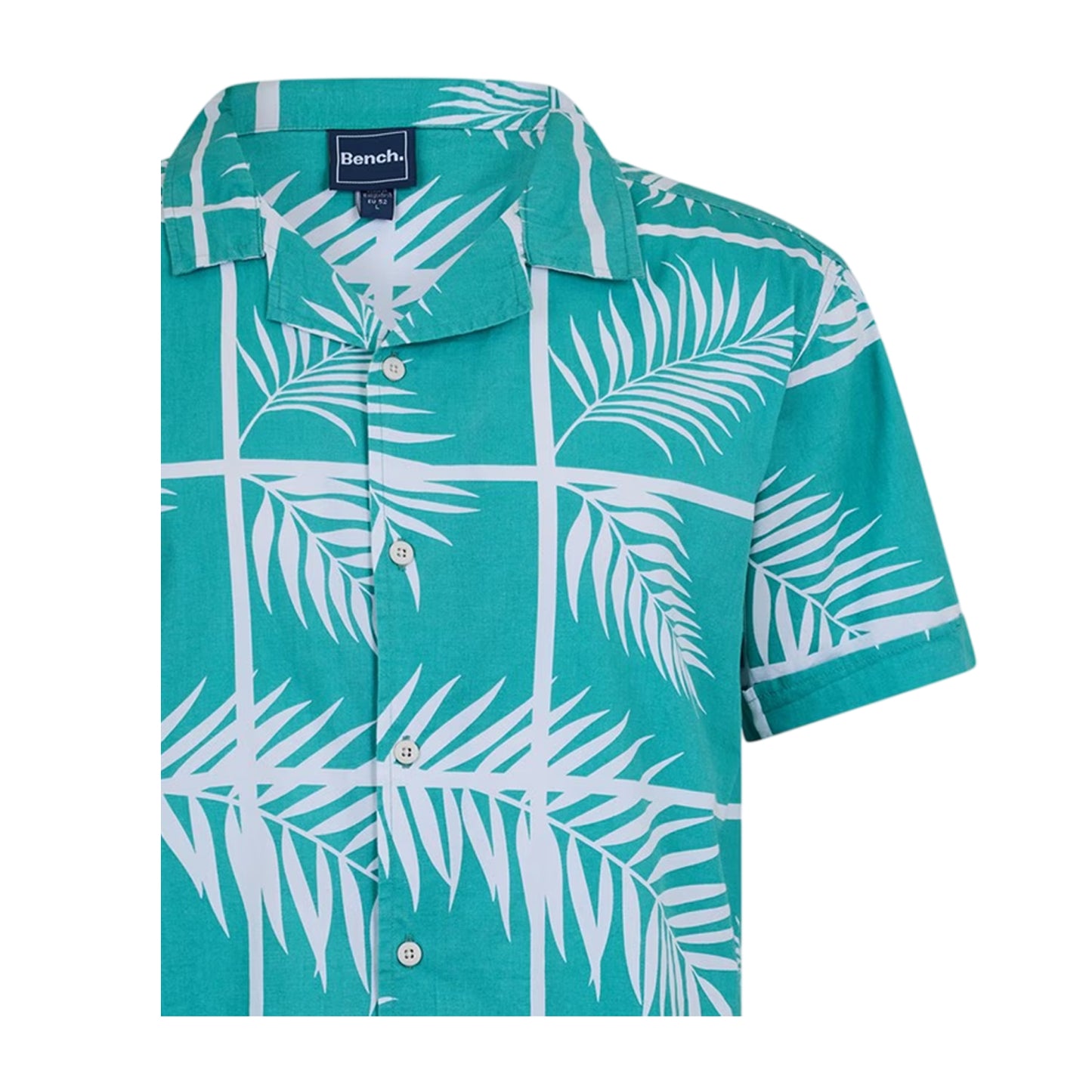 Sea Green - Side - Bench Mens Patterned Tailored Shirt