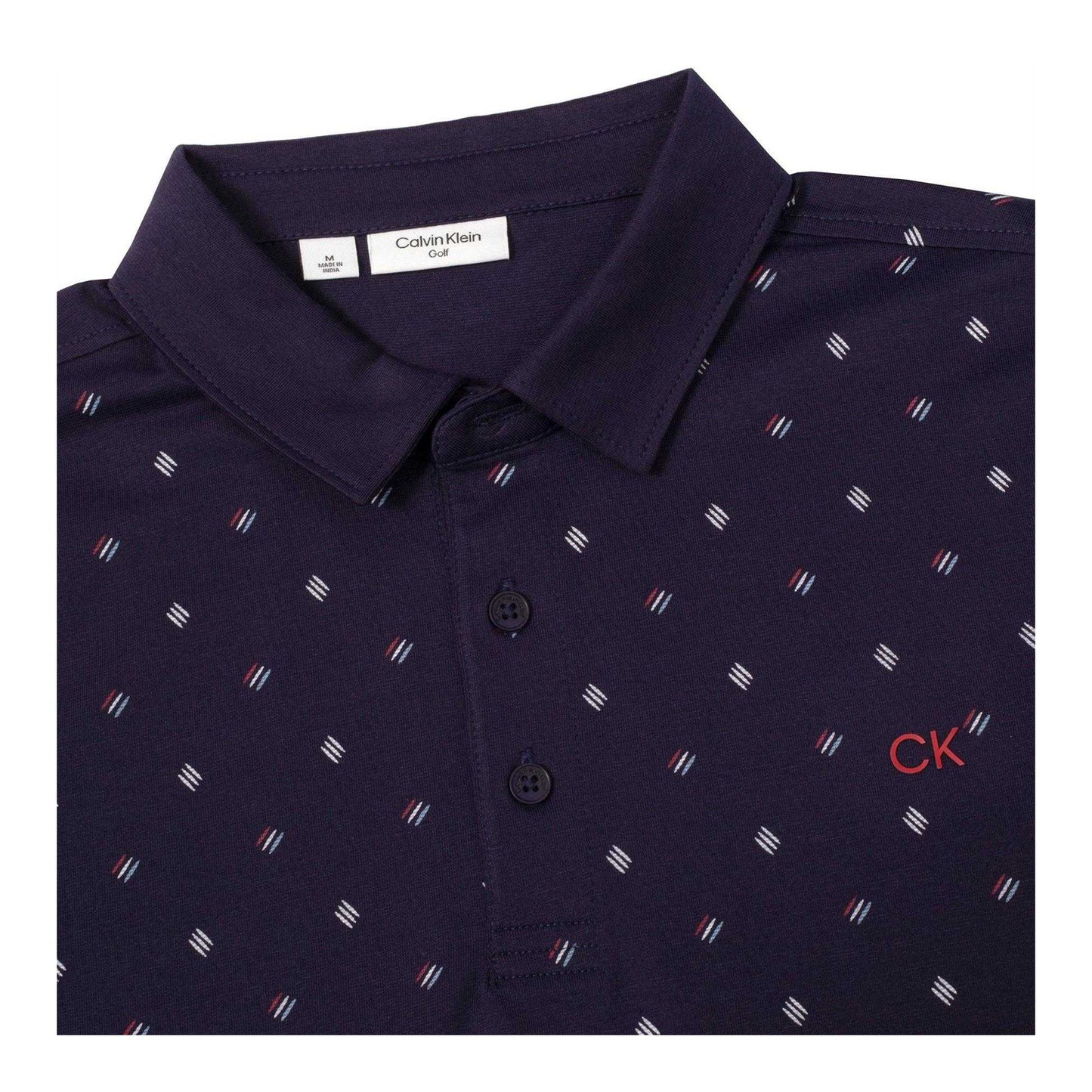 Evening Blue - Side - Calvin Klein Mens Logo Performance Golf Polo Shirt
