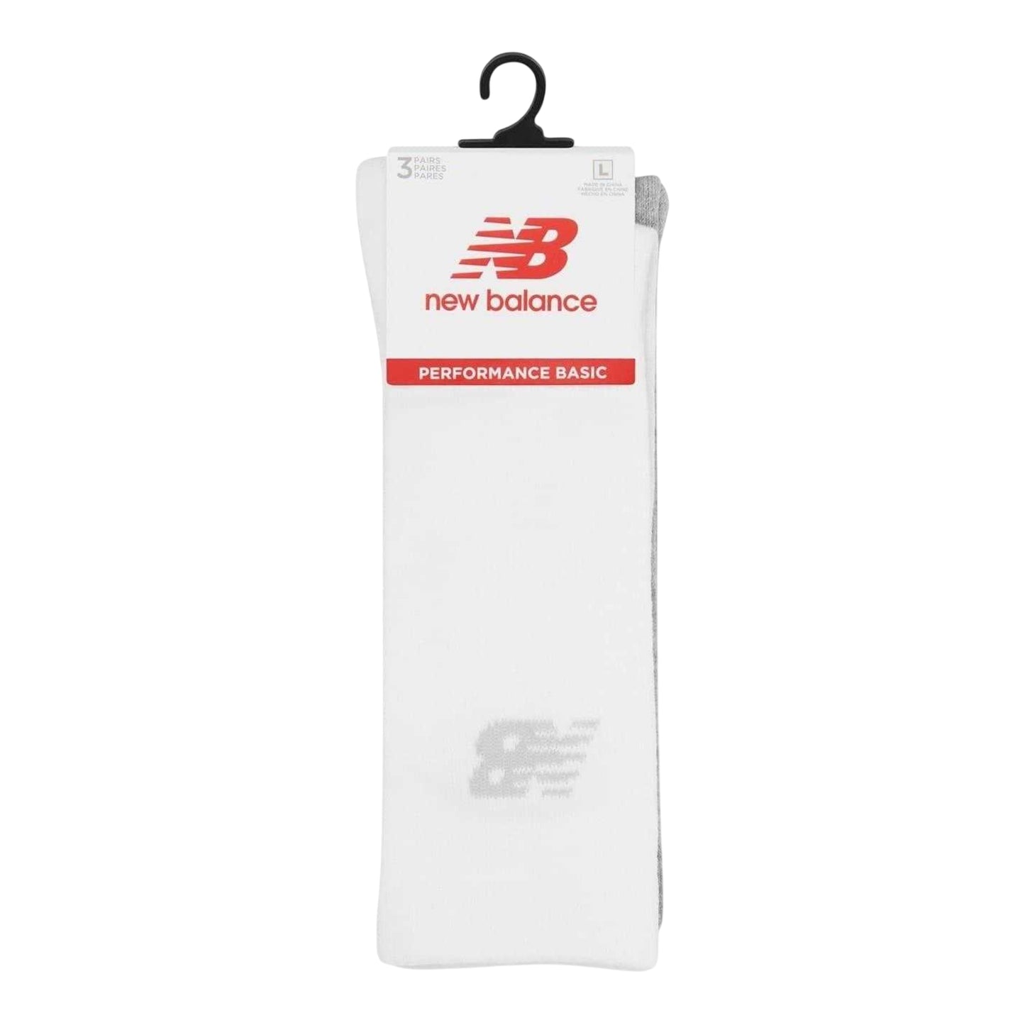White-Multicoloured - Back - New Balance Unisex Adult Logo Crew Socks (Pack of 3)