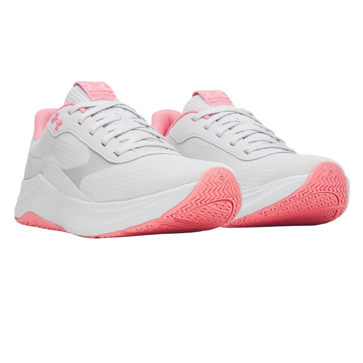 Grey-Pink - Pack Shot - Under Armour Womens-Ladies Aurora Trainers