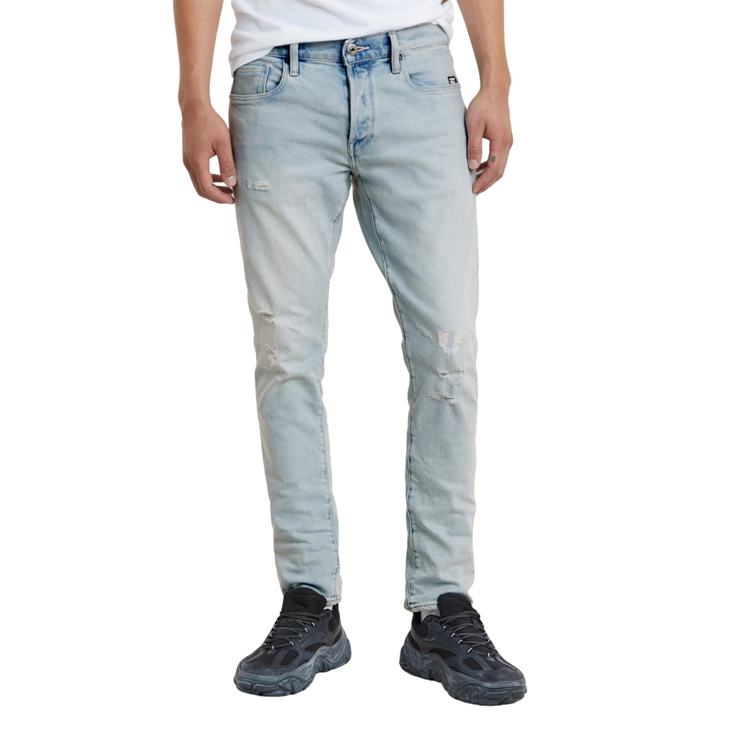 Light Black - Side - G-Star Mens 3301 Mid Rise Slim Jeans