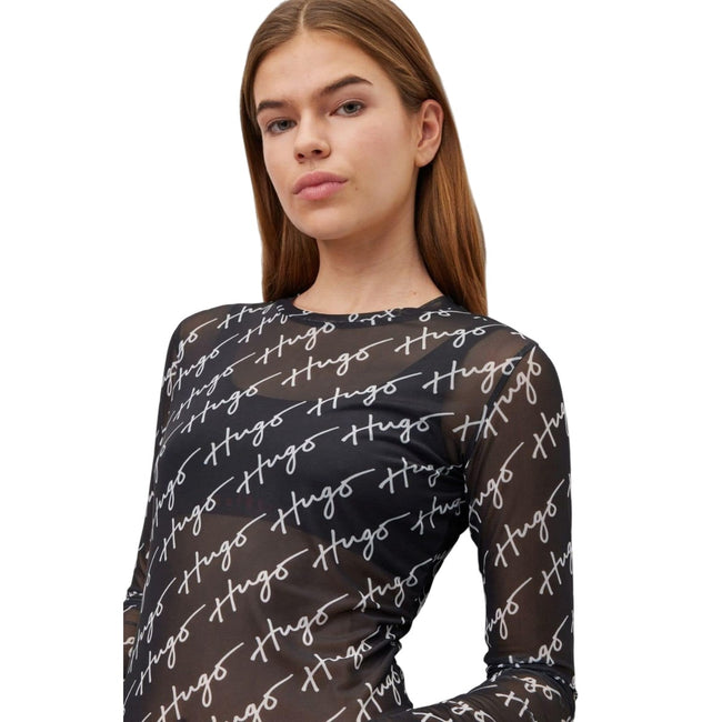 Black-White - Side - Hugo Womens-Ladies Diralina 3 T-Shirt