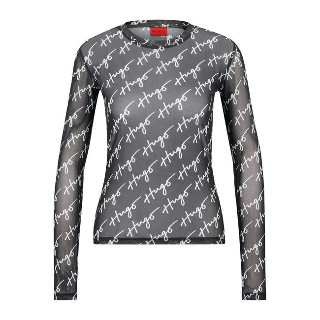 Black-White - Front - Hugo Womens-Ladies Diralina 3 T-Shirt