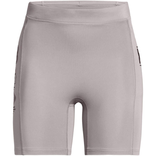 Grey - Front - Under Armour Womens-Ladies Project Rock Slim Running Shorts