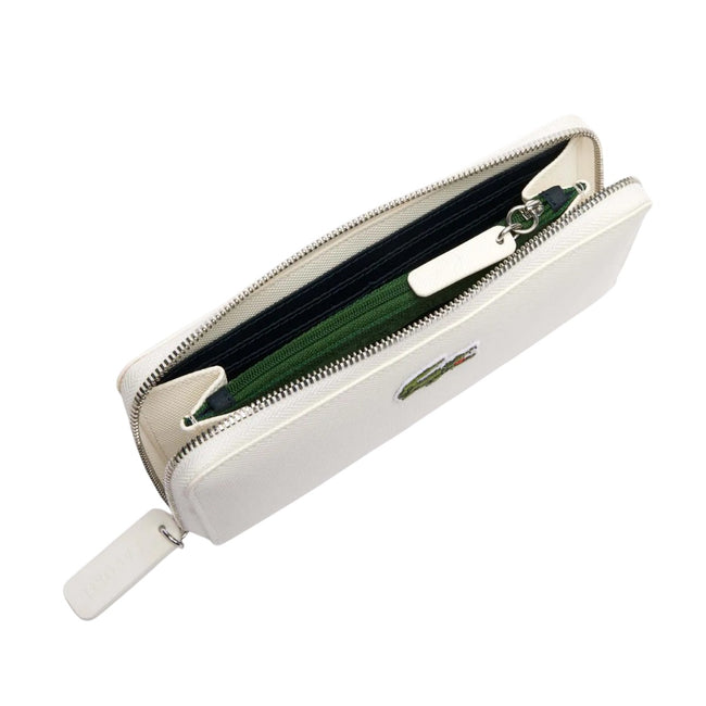 White - Back - Lacoste Womens-Ladies Logo Purse