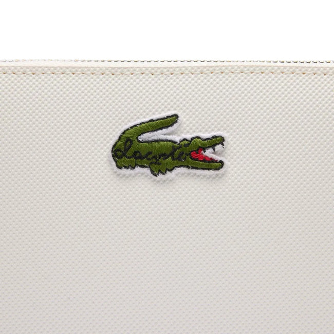 White - Side - Lacoste Womens-Ladies Logo Purse
