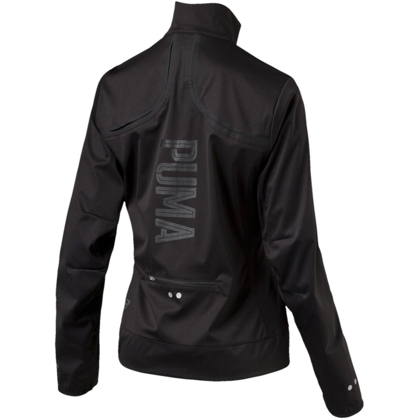Black - Back - Puma Womens-Ladies Thermal Running Track Jacket