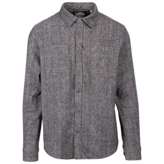Grey - Front - Trespass Mens Plain Collared Shirt