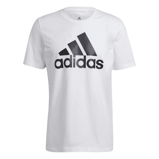 White - Front - Adidas Mens Essentials Big Logo T-Shirt