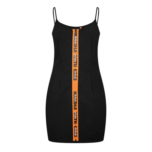 Black - Front - Heron Preston Womens-Ladies Scoop Neck Spaghetti Strap Slip Dress