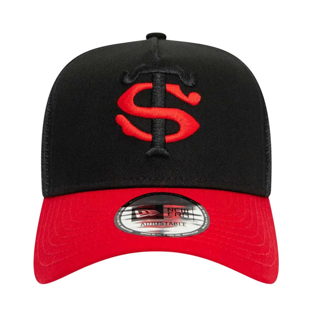 Black - Front - New Era Childrens-Kids Core Stade Toulousain Trucker Cap