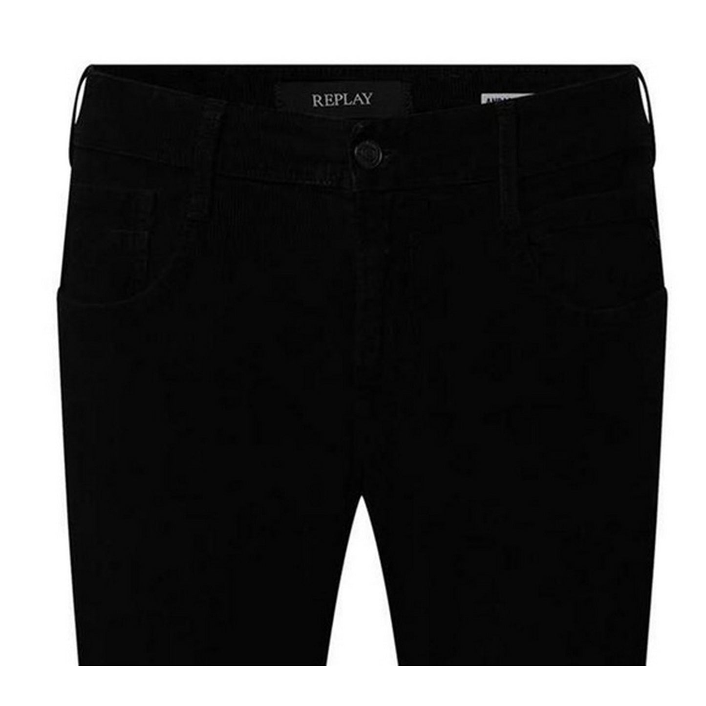 Black - Side - Replay Mens Anbass Cotton Slim Jeans
