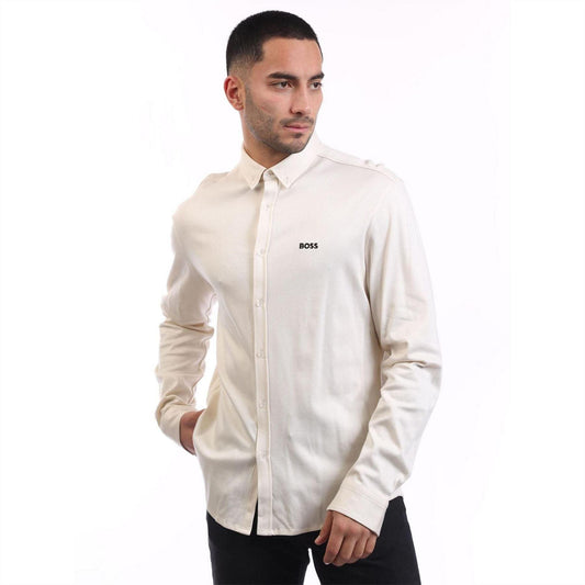 White - Front - Boss Mens Motion Regular Shirt