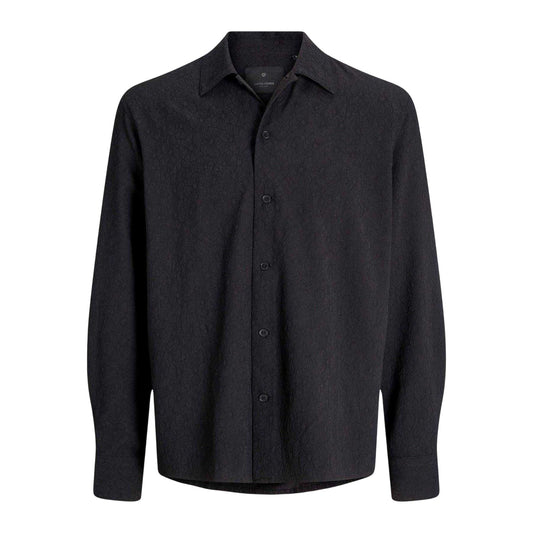 Black - Front - Jack And Jones Mens Jacquard Shirt
