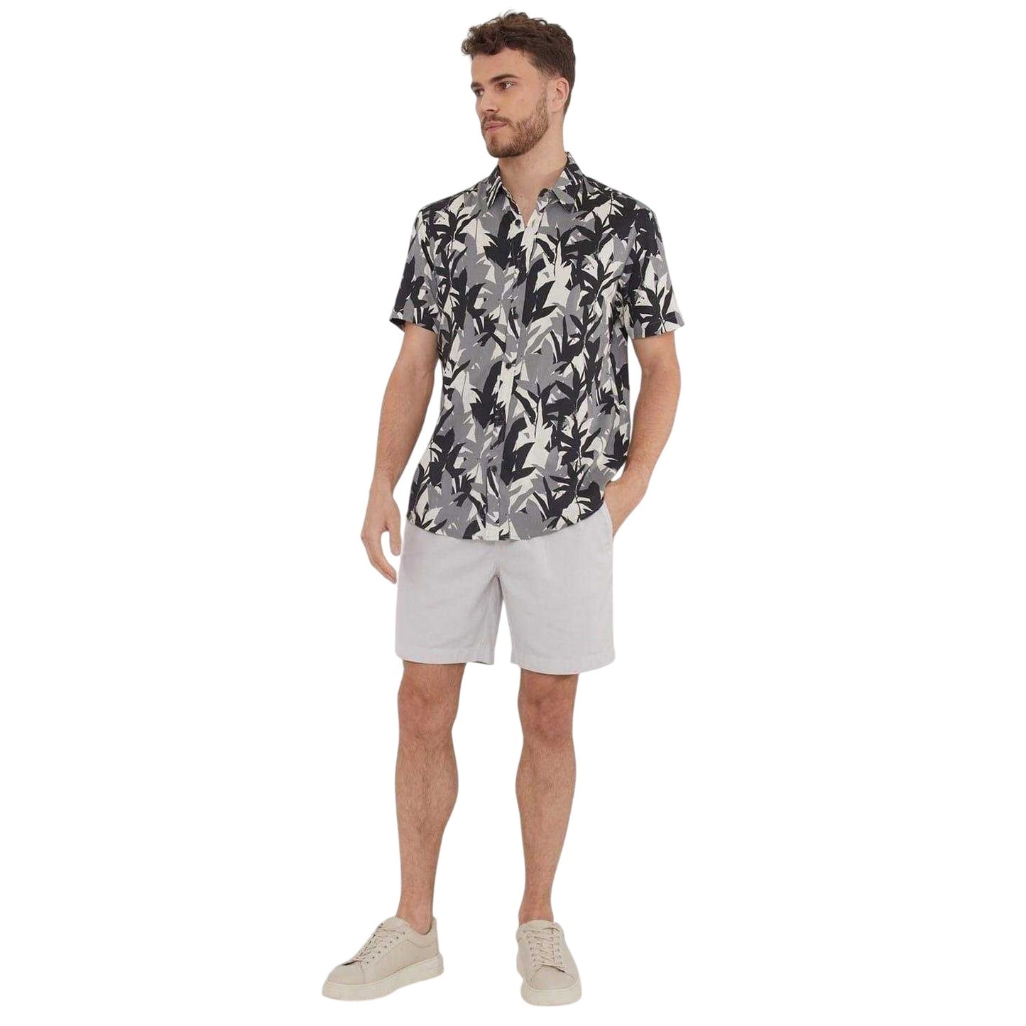 Black - Lifestyle - Threadbare Mens Leaf Print Regular Shirt