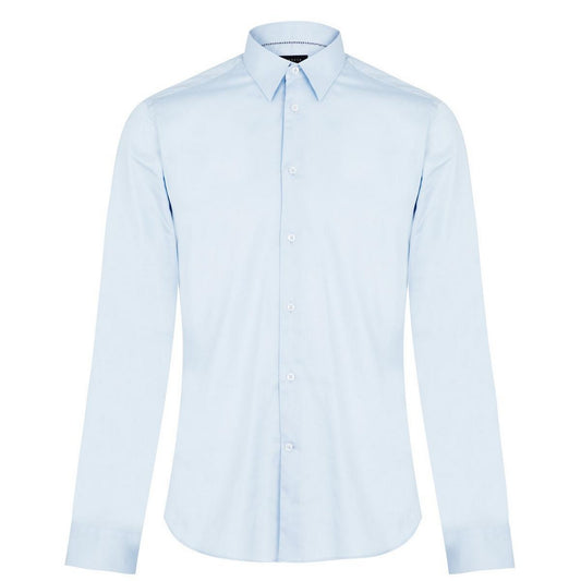 Ice Blue - Front - Ted Baker Mens Islass Slim Long-Sleeved Shirt