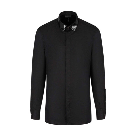 Black - Front - Emporio Armani EA7 Mens Long-Sleeved Shirt