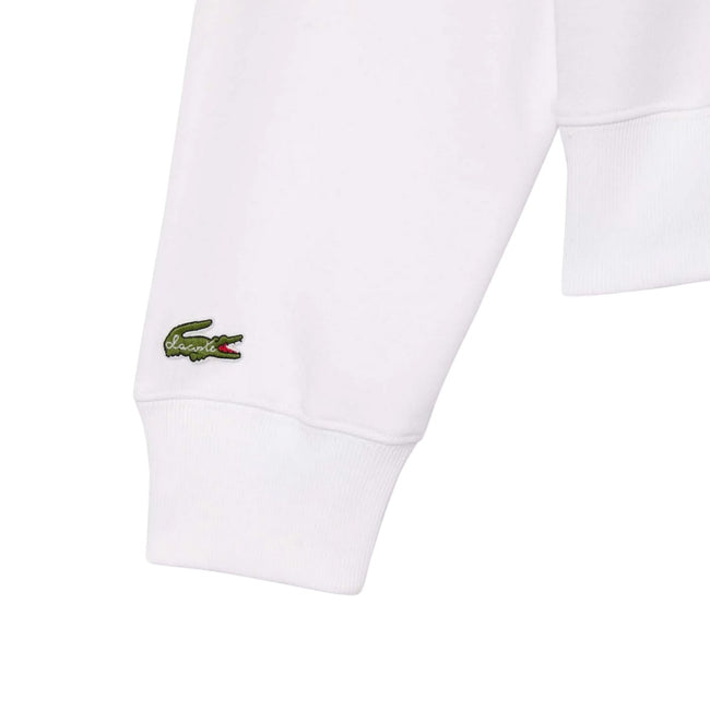 White - Lifestyle - Lacoste Womens-Ladies Quarter Zip Relaxed Fit Sweatshirt