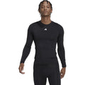Black - Pack Shot - Adidas Mens TechFit Long-Sleeved Training T-Shirt