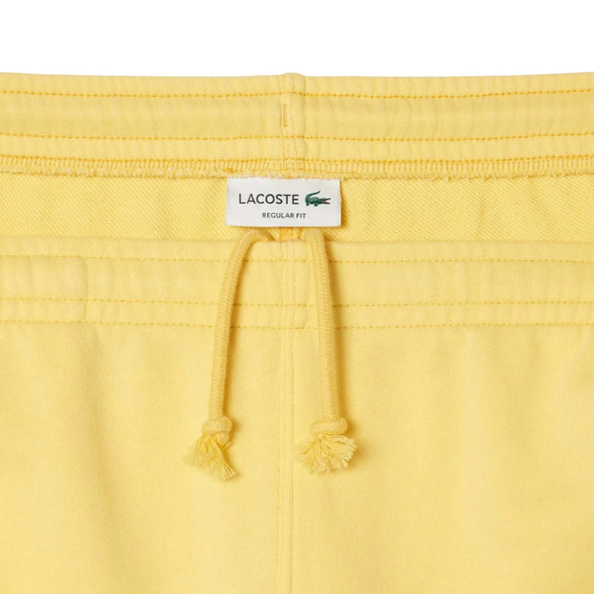 Yellow - Back - Lacoste Mens Fleece Printed Washed Shorts