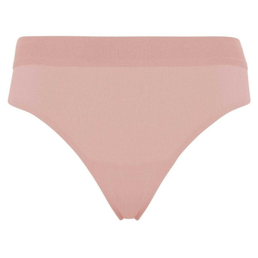 Powder Pink - Front - Wolford Womens-Ladies Ribbed High Waist Thong