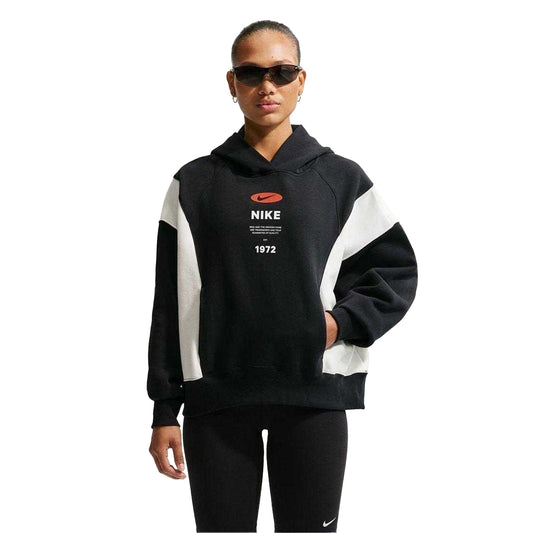 Black-Sail - Front - Nike Womens-Ladies NSW Phoenix Fleece Hoodie