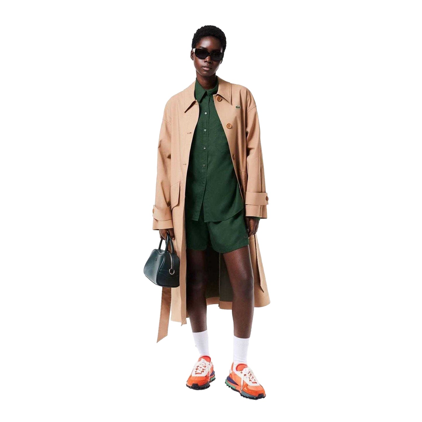 Green - Pack Shot - Lacoste Womens-Ladies Lyocell Oversized Shirt