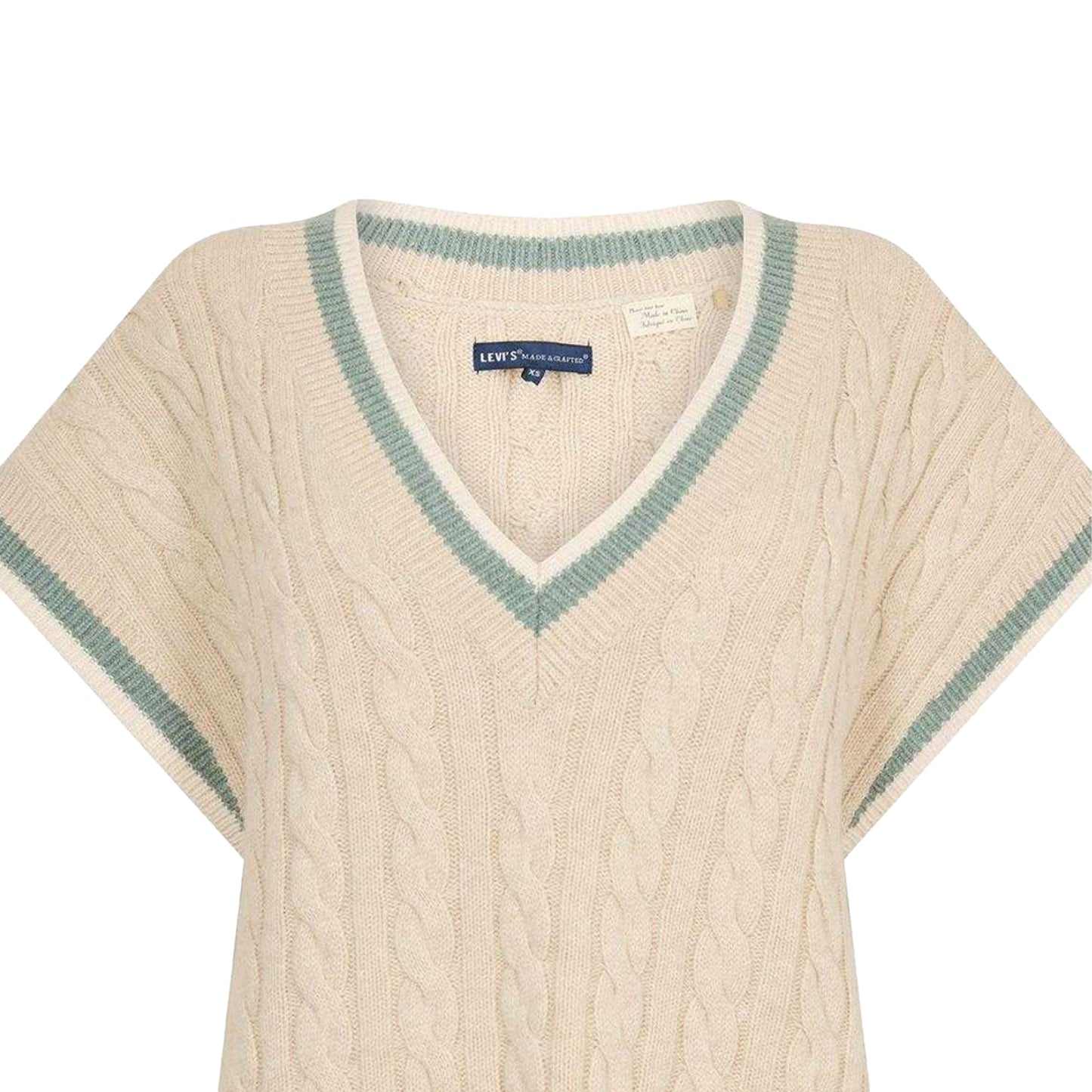 Varsity Green - Side - Levis Womens-Ladies Cable Knit Sweater Vest
