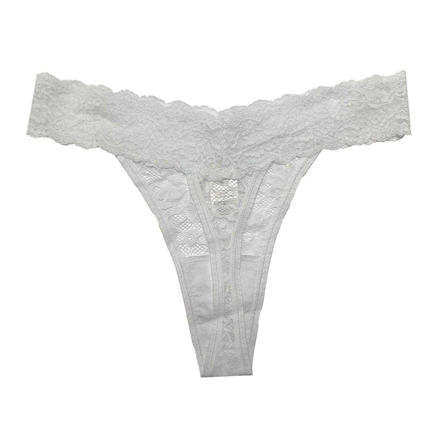 White - Side - Be You Womens-Ladies Floral Lace Thong (Pack of 3)