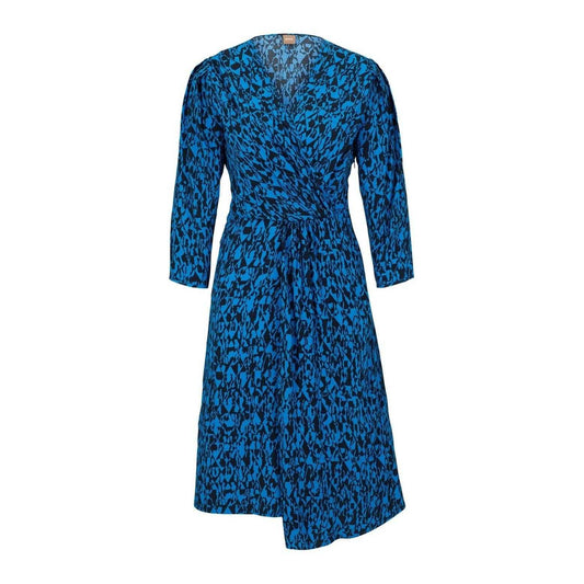Brown - Front - Boss Womens-Ladies Abstract V Neck Wrap Dress