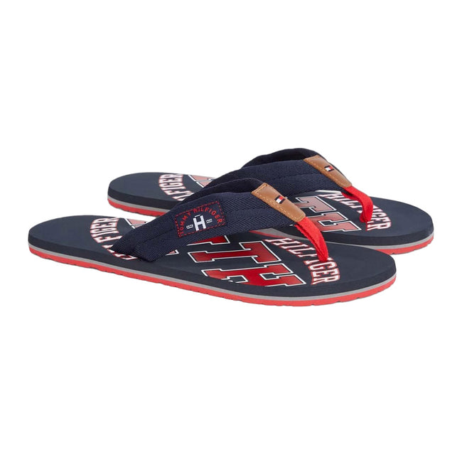 Blue - Front - Tommy Hilfiger Mens Essential Beach Flip Flops