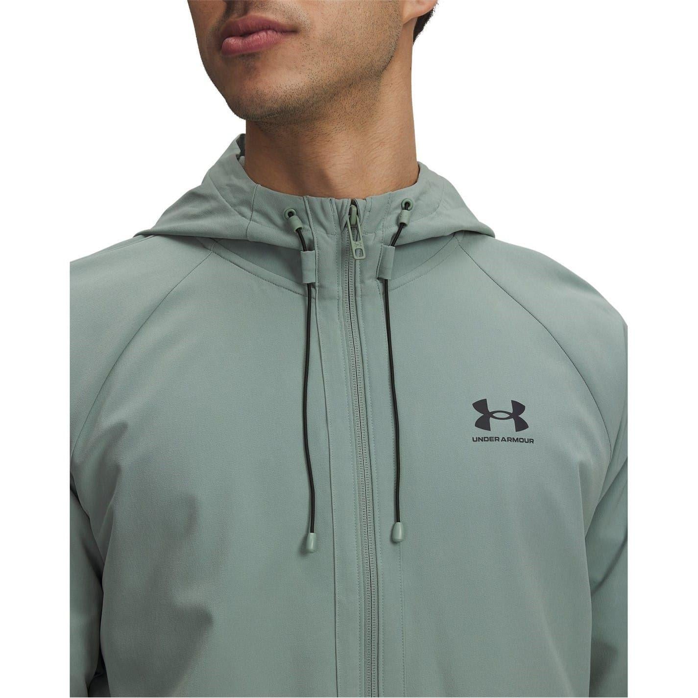 Green-Blue - Side - Under Armour Mens Plain Drawstring Windbreaker
