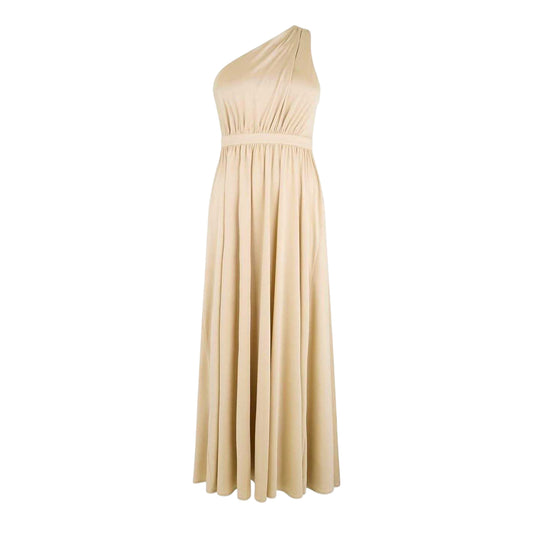 Champagne - Front - Biba Womens-Ladies One Shoulder Wedding Maxi Dress