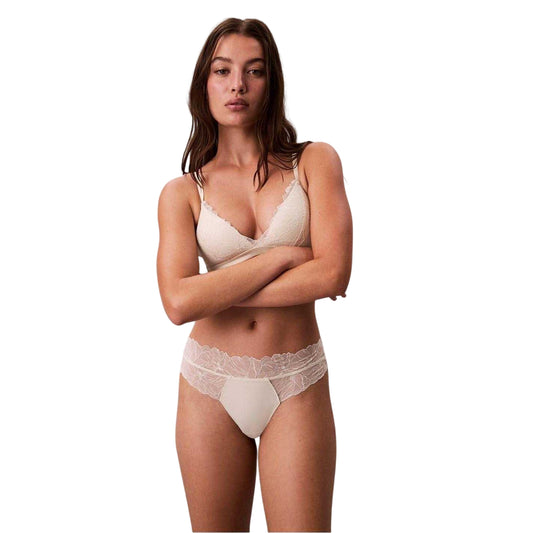 Unboxed White - Front - Calvin Klein Womens-Ladies Floral Pattern Thong