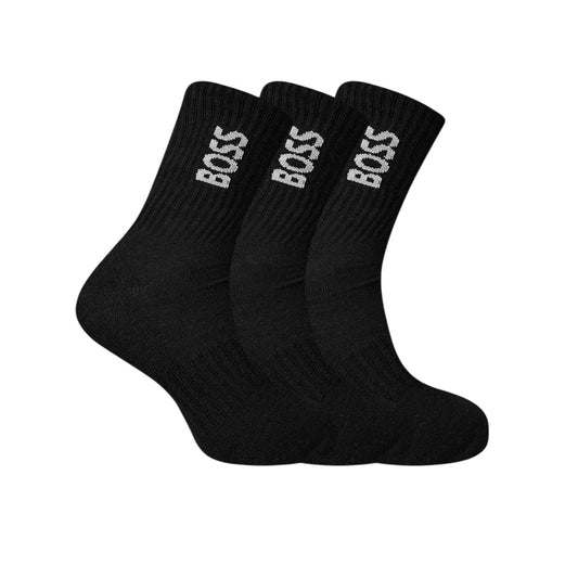 Black - Front - Boss Mens Crew Socks