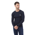 Navy - Front - Emporio Armani Mens Slim Long-Sleeved T-Shirt