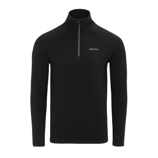 Black - Front - Nevica Mens Zip Neck Raglan Athletic Top