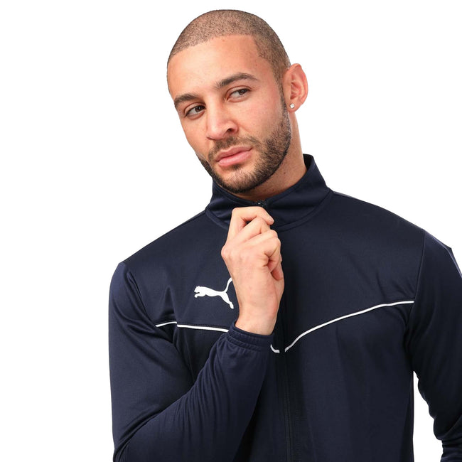 Navy - Side - Puma Mens Team Rise Polyester Training Jacket