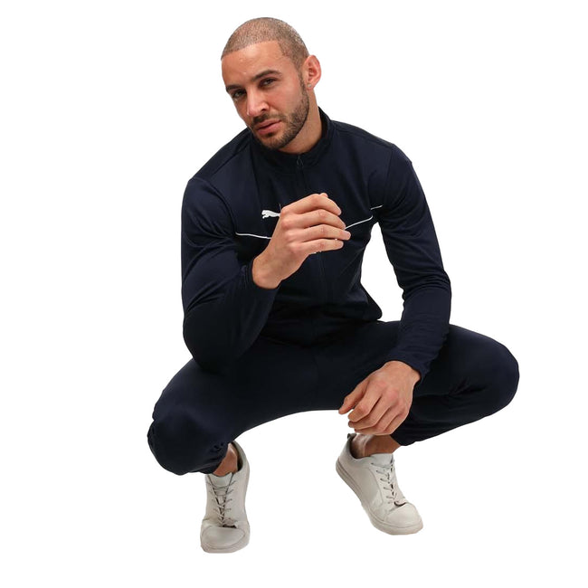 Navy - Pack Shot - Puma Mens Team Rise Polyester Training Jacket
