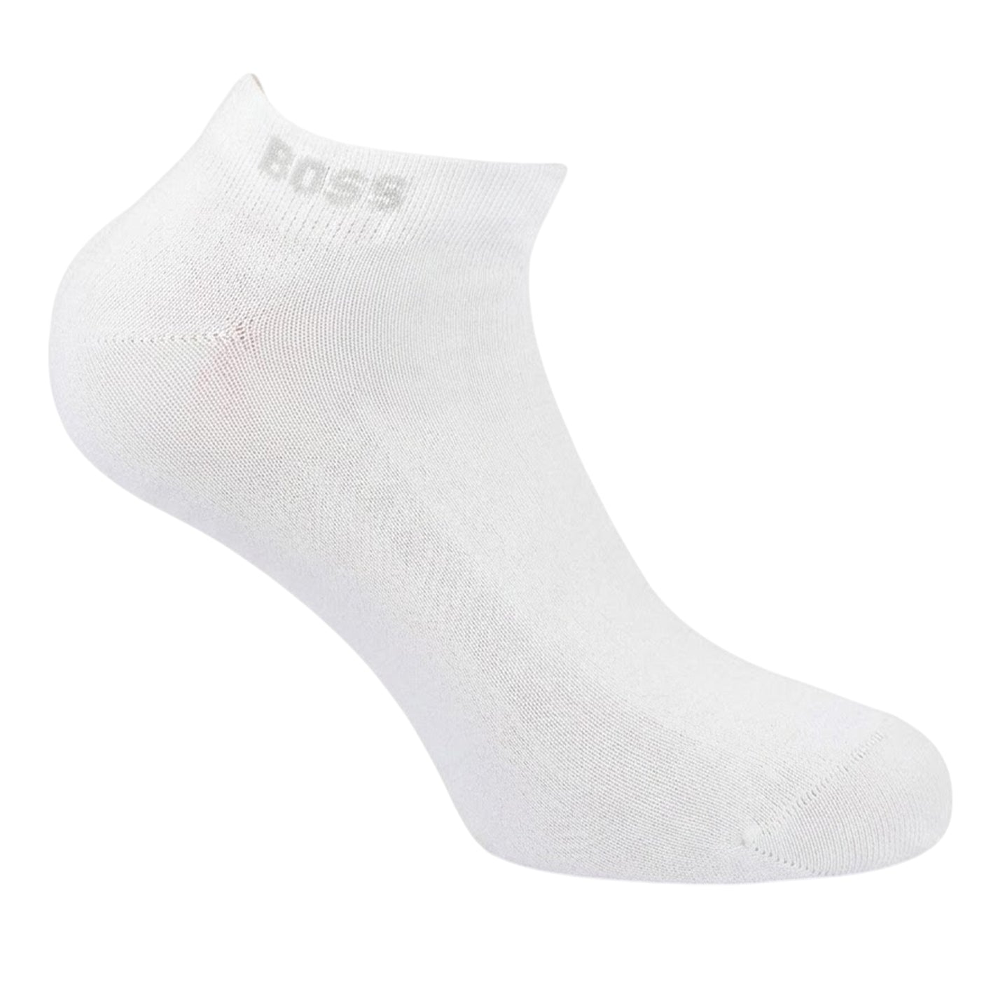 White - Back - Boss Mens Bamboo Ankle Socks (Pack of 2)