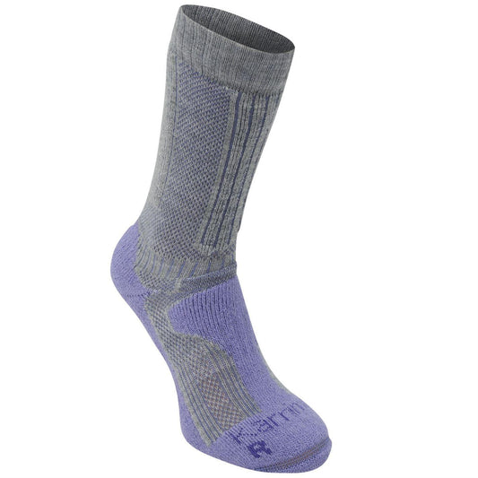Grey-Lilac - Front - Karrimor Womens-Ladies Walking Socks
