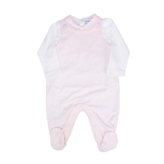 Pink - Front - Emporio Armani Girls Cotton Babysuit