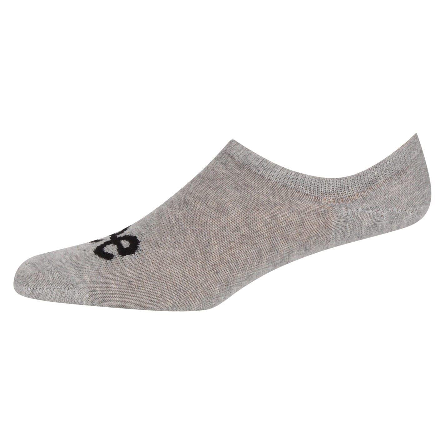 Black-White-Grey Melange - Pack Shot - Lee Unisex Adult Chris No-Show Socks (Pack of 3)