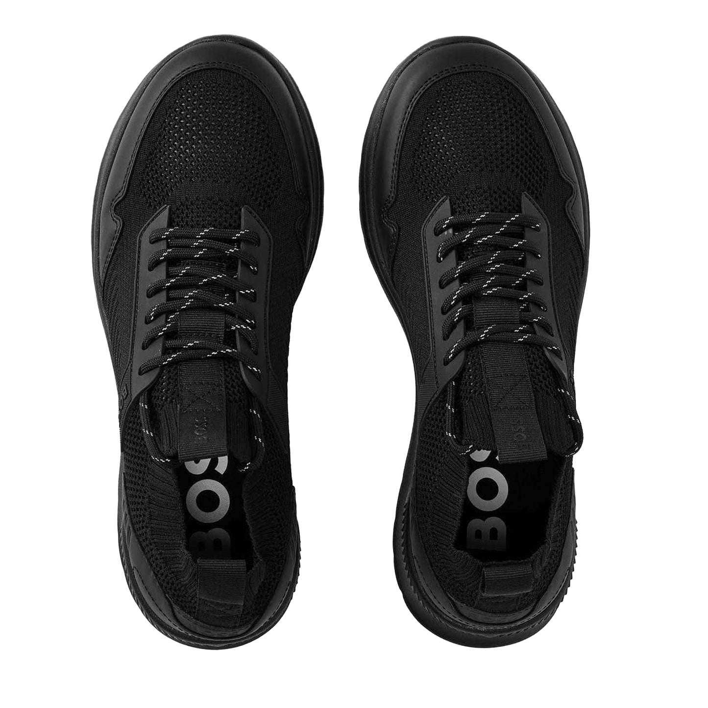 Black - Side - Boss Mens Extreme Leather Low Cut Trainers