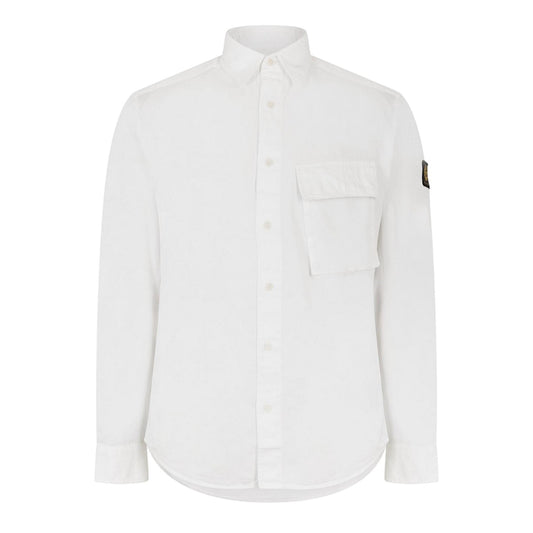 White - Front - Belstaff Mens Cotton Shirt
