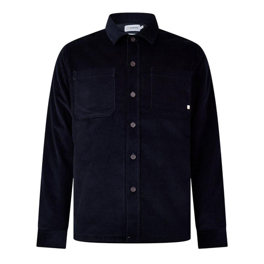 Navy - Front - Farah Mens Corduroy Overshirt