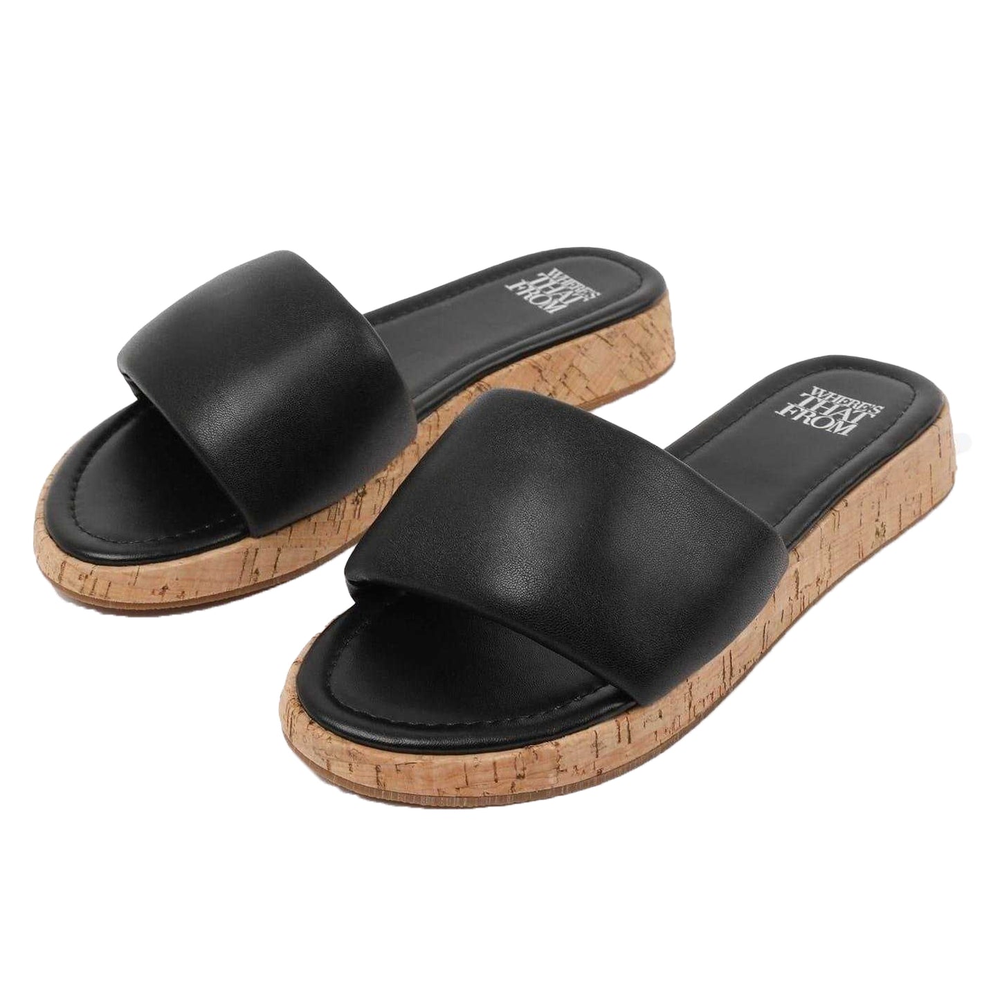 Black - Lifestyle - Where´s That From Womens-Ladies Ember Open Toe Platform Slides
