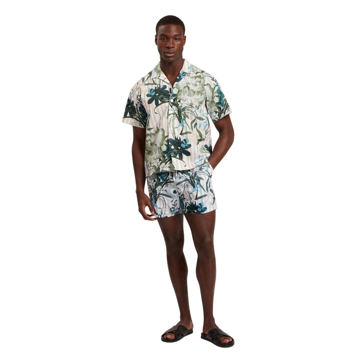 Mid Pink-Multicoloured - Lifestyle - Ted Baker Mens Floral Relaxed Fit Shirt