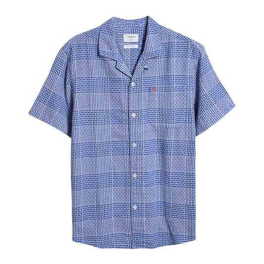 Blue - Front - Farah Mens Checked Relaxed Fit Shirt